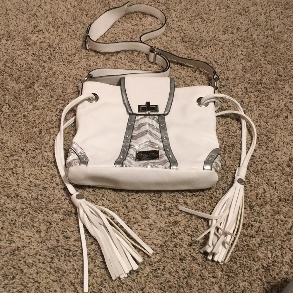 Miss me white over the shoulder purse